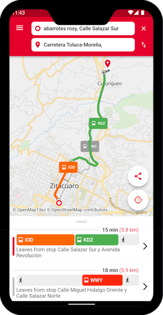 Rutómetro App – Zitacuaro, Mexico - Trufi Association